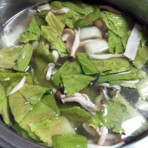 チンゲン菜とハムの春雨スープ